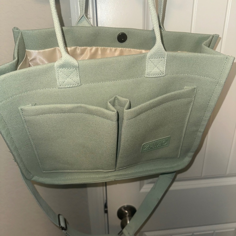 ZHMC Canvas Tote Bag Purse Travel Vacation Work Beach Office - Picture 8 of 12
